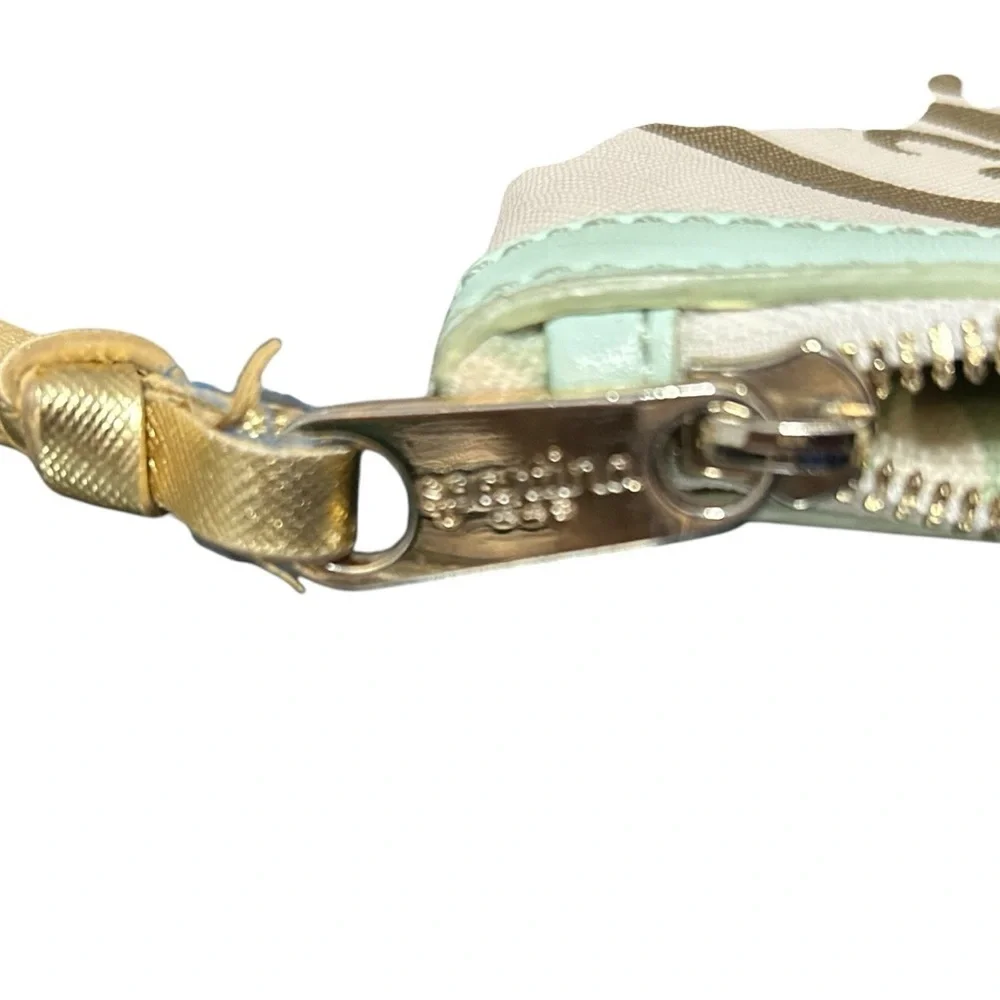 Spartina 449 Mermazing Mermaid Wristlet – Retired Gold & Mint Nautical Clutch